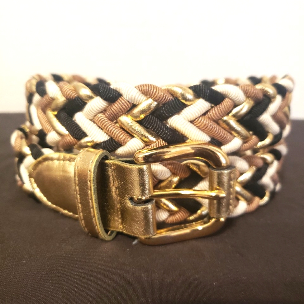 Donna Katz braided Woven Belt Gold Multi 26920